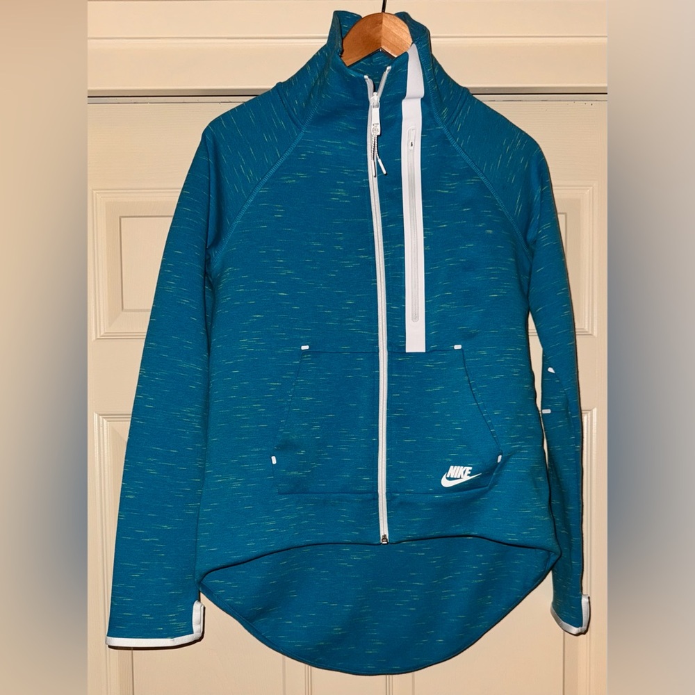 Nike Womens Blue Moto Cape Fleece Jacket, M